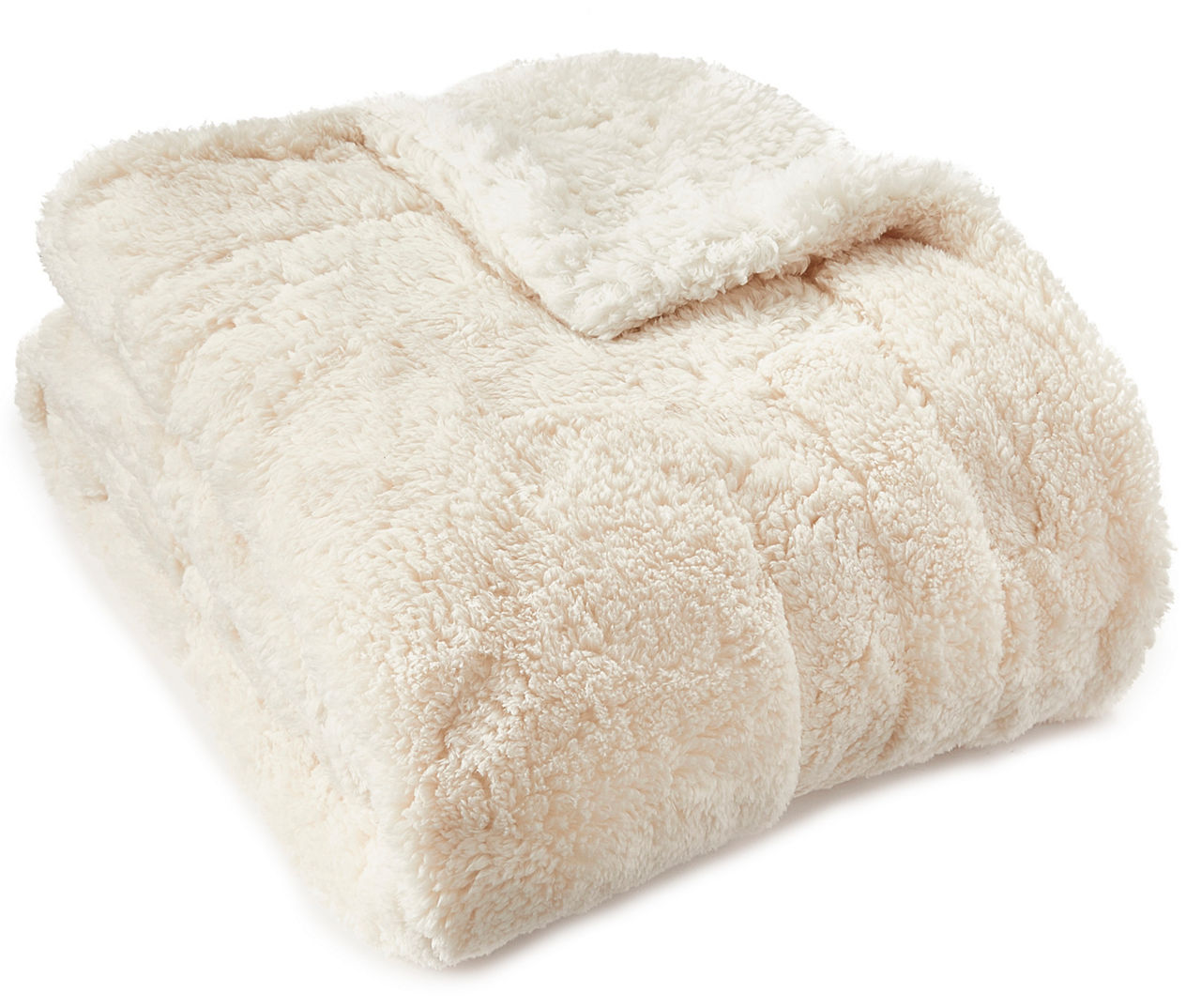 LC SOLID WHITE SHERPA THROW 19