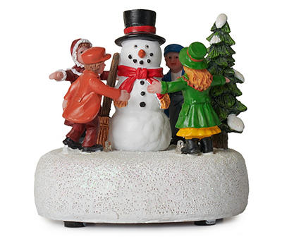 Christmas Village Building Snowman Light-Up Battery-Operated Scene