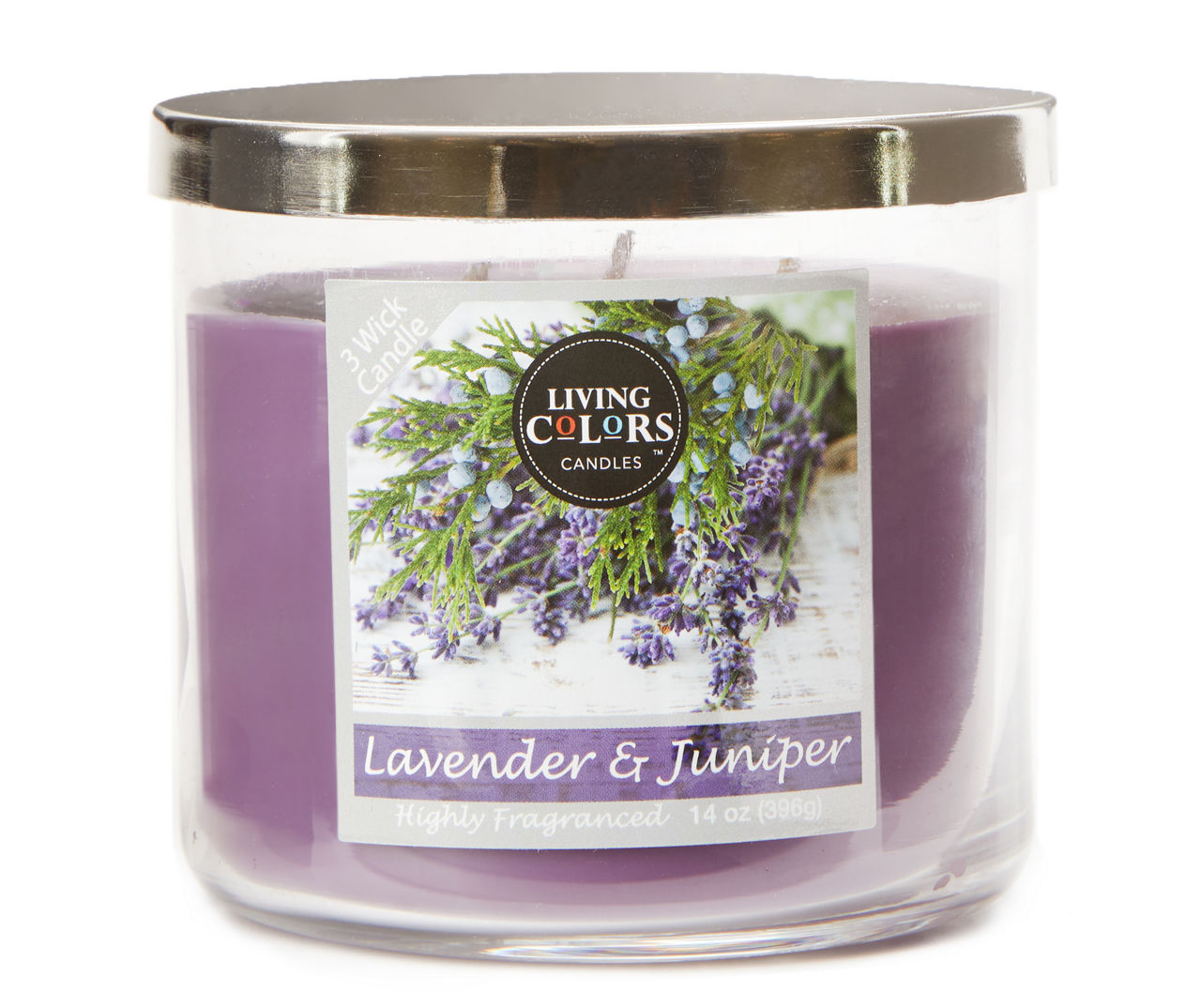 Living Colors Lavender & Juniper 3-Wick Jar Candle, 14 Oz. | Big Lots