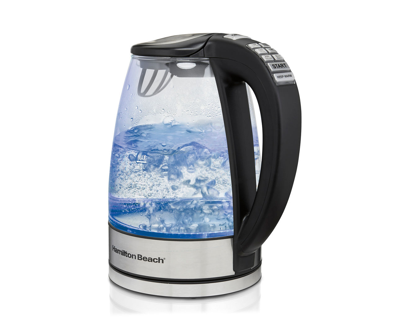 Hamilton Beach 1.7 Liter Electric Glass Kettle with Tea Steeper