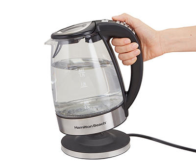 Hamilton Beach Stainless Steel & Glass 1.7 Liter Variable Temperature  Electric Kettle