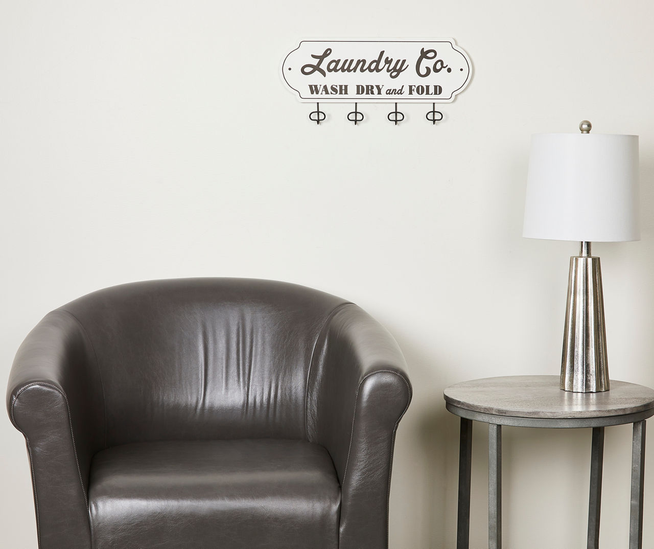 "Laundry Co" Plaque with 4 Hooks