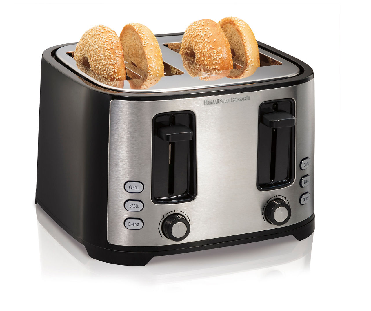 BLACK+DECKER 4-Slice Black Extra-Wide Slot Toaster with Browning
