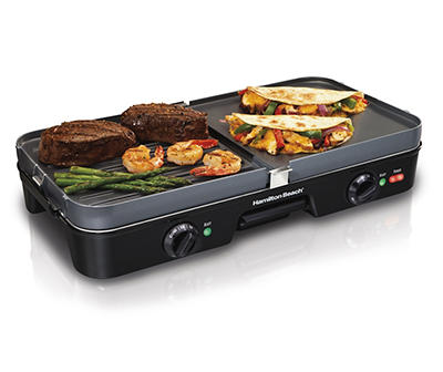 Hamilton Beach Dual Zone Grill & Griddle with Removable Plates