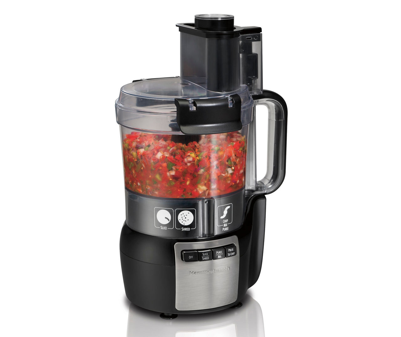 Food Processor Hamilton Beach,10-Cup Stack & Snap with Big Mouth