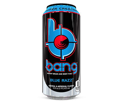 Bang Energy Drink Blue Razz Flavor 16 Fl Oz