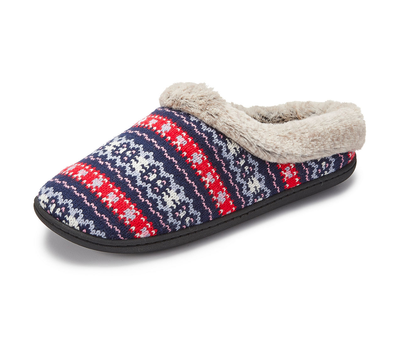 Women's Navy Fair Isle Slippers | Big Lots