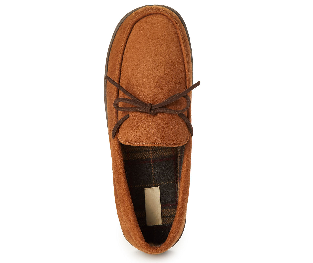 Men's Chestnut Moccasin Slippers, Size L
