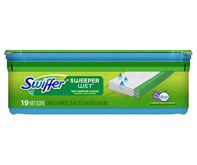 Swiffer Sweeper, Wet Mopping Pad Multi Surface Refills for Floor Mop, Lavender & Vanilla Comfort, 19 Count