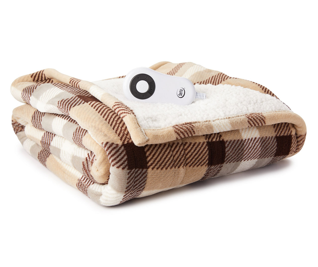 Serta Perfect Sleeper Reversible Electric Heated Warming Throw Blanket Taupe 60 