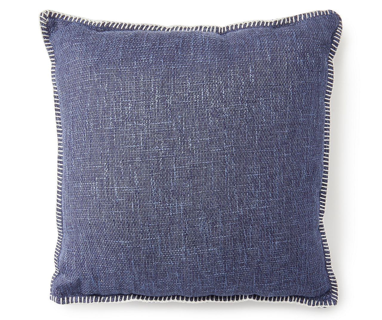 Navy Blue Whipstitch Throw Pillow