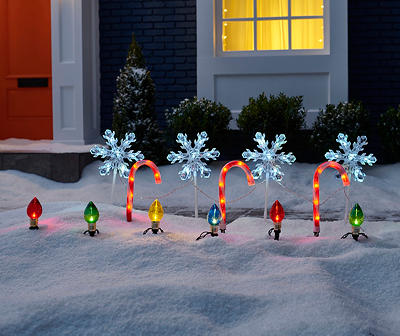 Light-Up Candy Cane Pathway Markers, 8-Pack