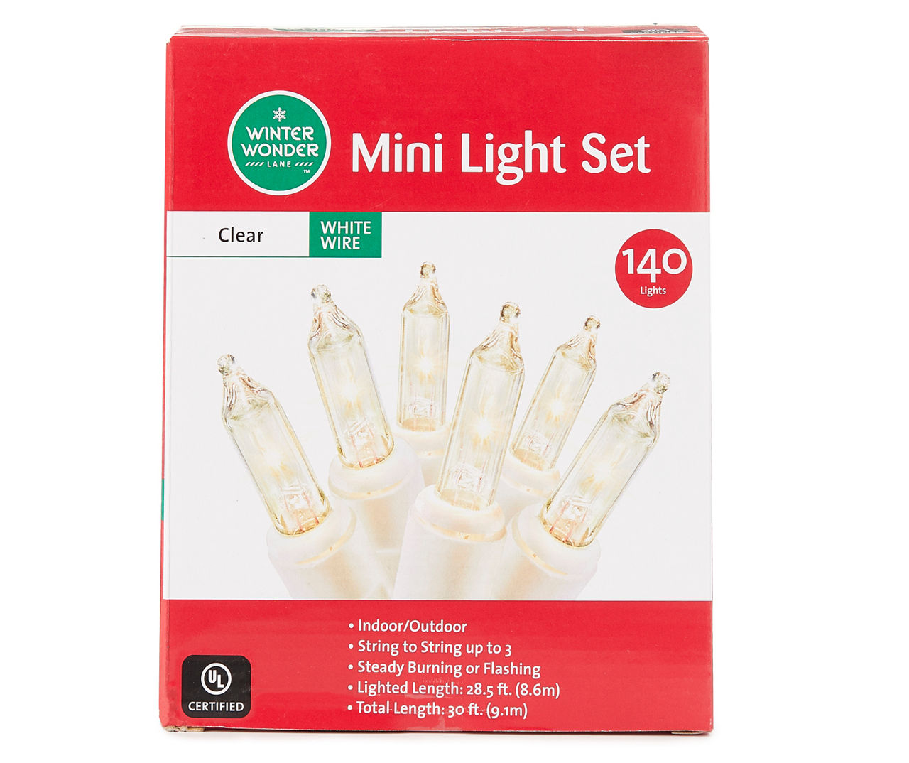 Winter Wonder Lane Mini Light Set with White Wire, 140-Lights