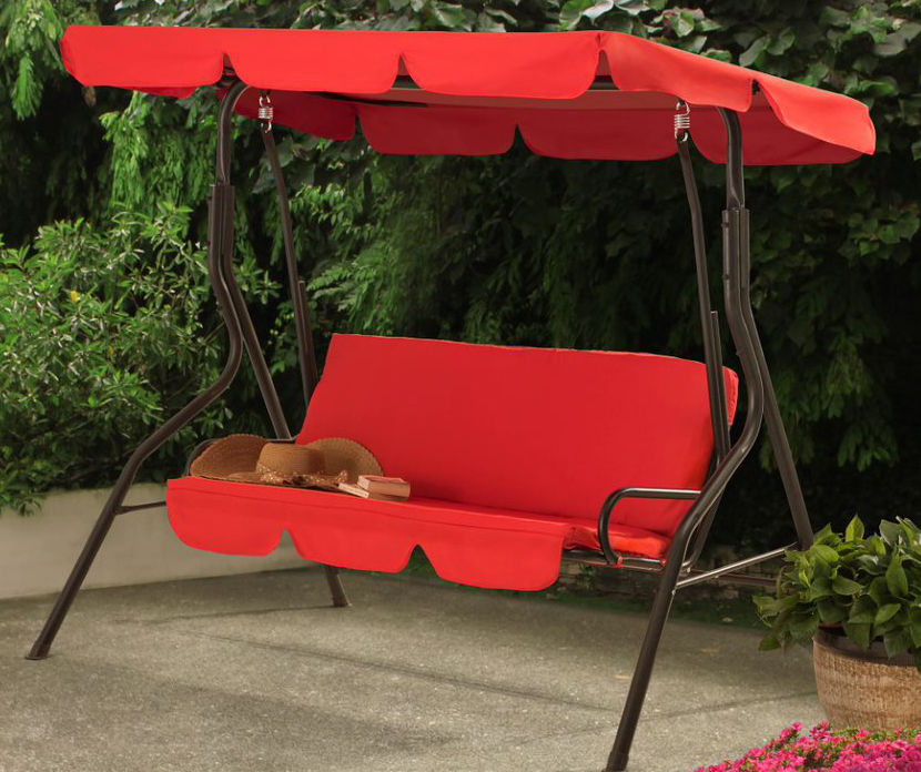 Red discount patio swing