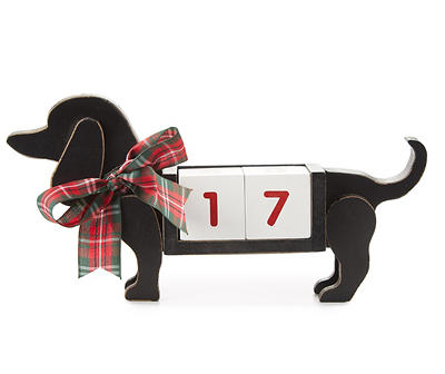 Dachshund Dog Christmas Countdown Plaque