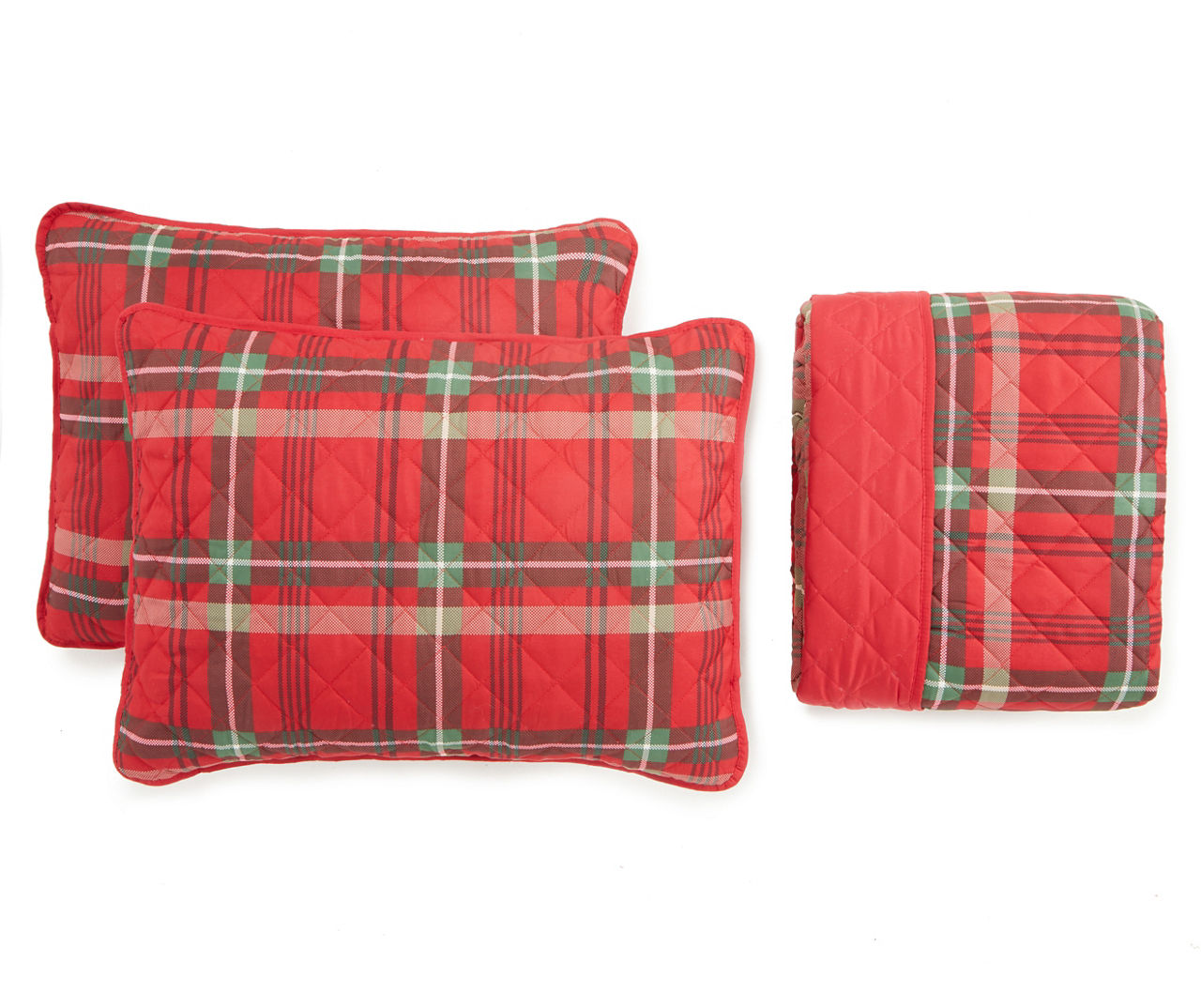 Living Colors Red Plaid 3Piece Quilt Set Big Lots