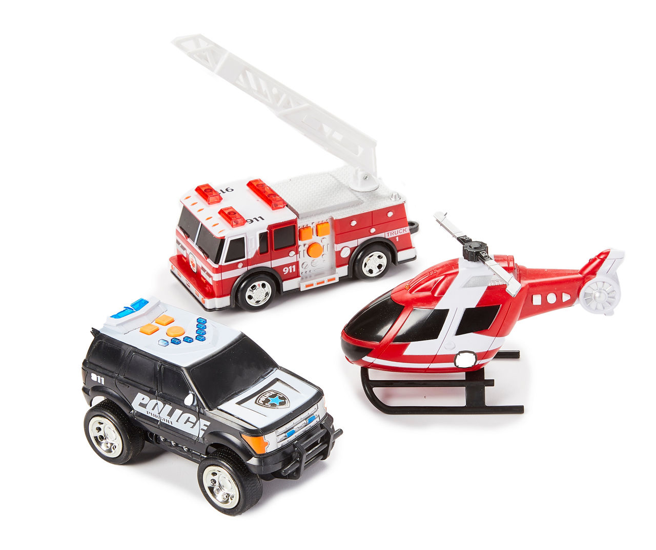 Maxx Action Fire & Rescue Light & Sound Vehicles 3-piece Set 