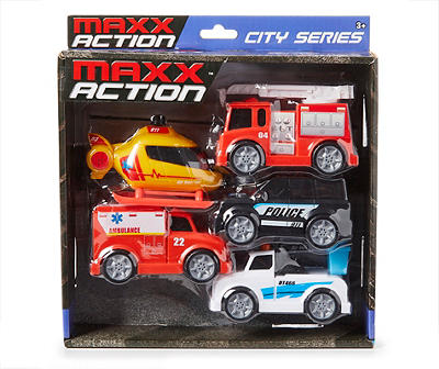 City Series Micro Rescue Vehicles 5-Piece Set