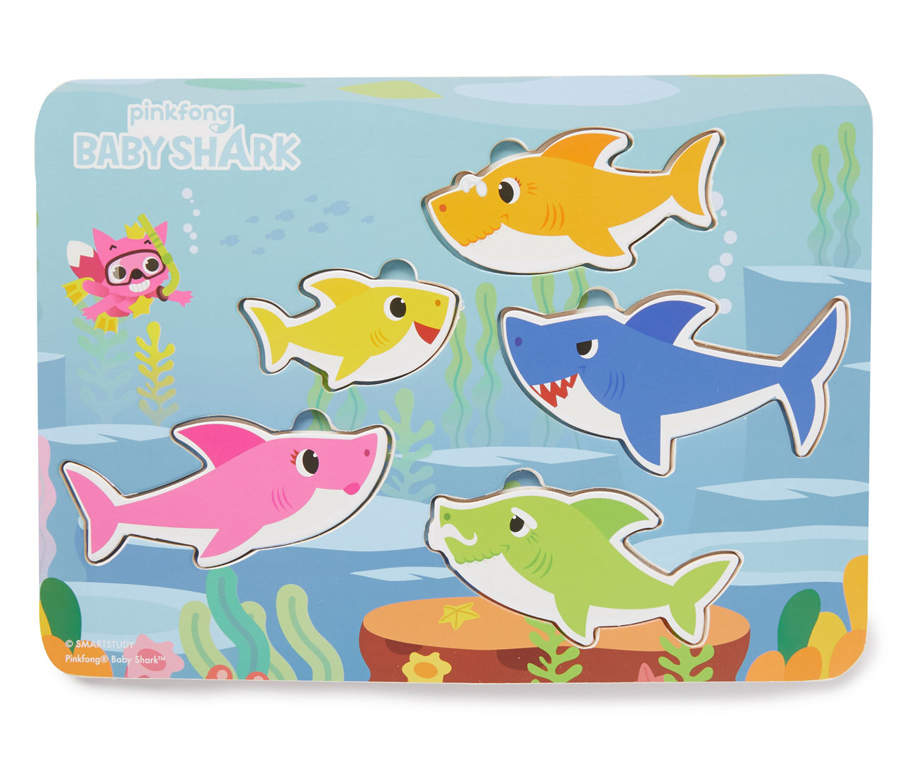 Red Bird Baby Shark 5 Piece Wooden Puzzle Big Lots