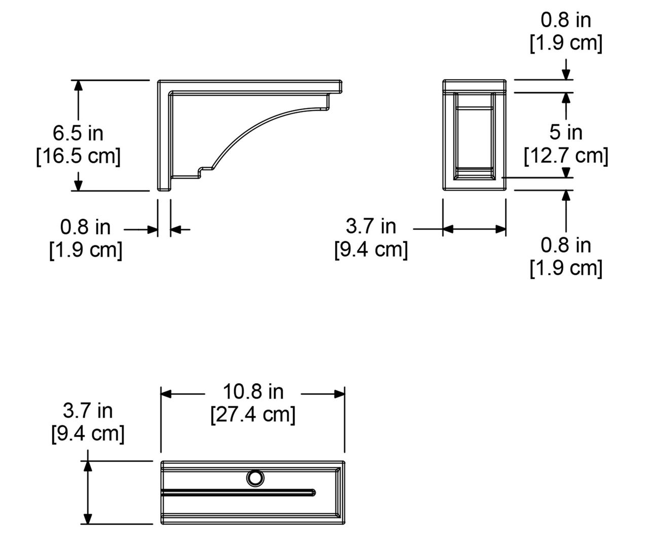 Fairfield White Decorative Brackets 2-pack 