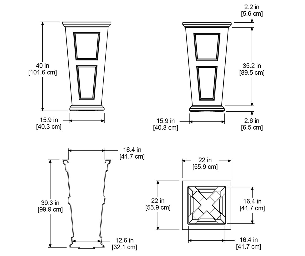 Mayne Fairfield Tall Planter - Espresso