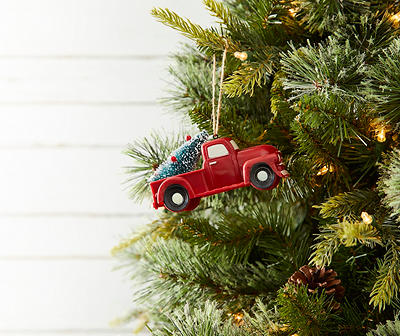 Winter Wonder Merry Christmas Vintage Red Truck  Tree Wall /Ornament 2 lots of 3 