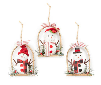 Swinging Snowmen 3-Piece Ornament Set