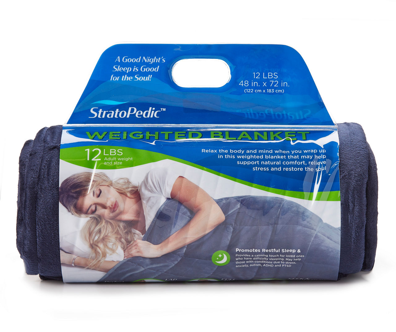 Stratopedic Navy Blue Weighted Blanket 12 Lbs. Big Lots