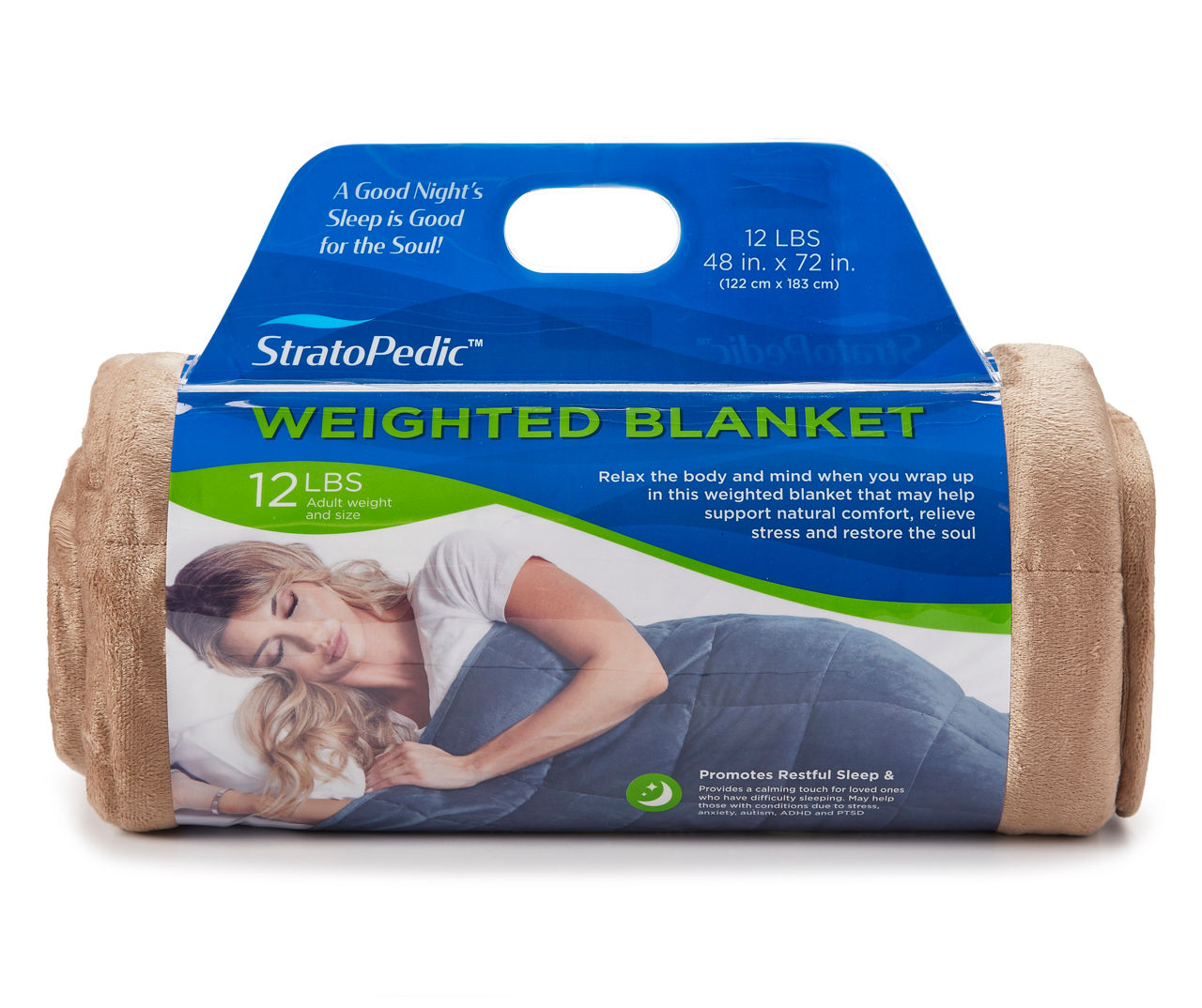 Tan Weighted Blanket 12 Lbs