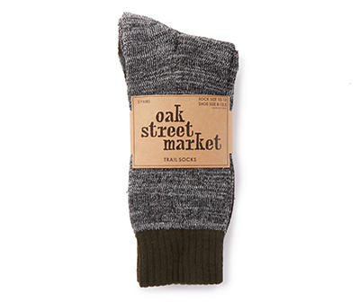 Men's Olive Marled Boot Socks, 3-Pairs