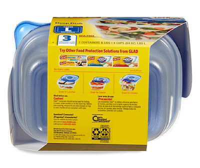 Deep Dish Food Storage Containers, 3-Pack