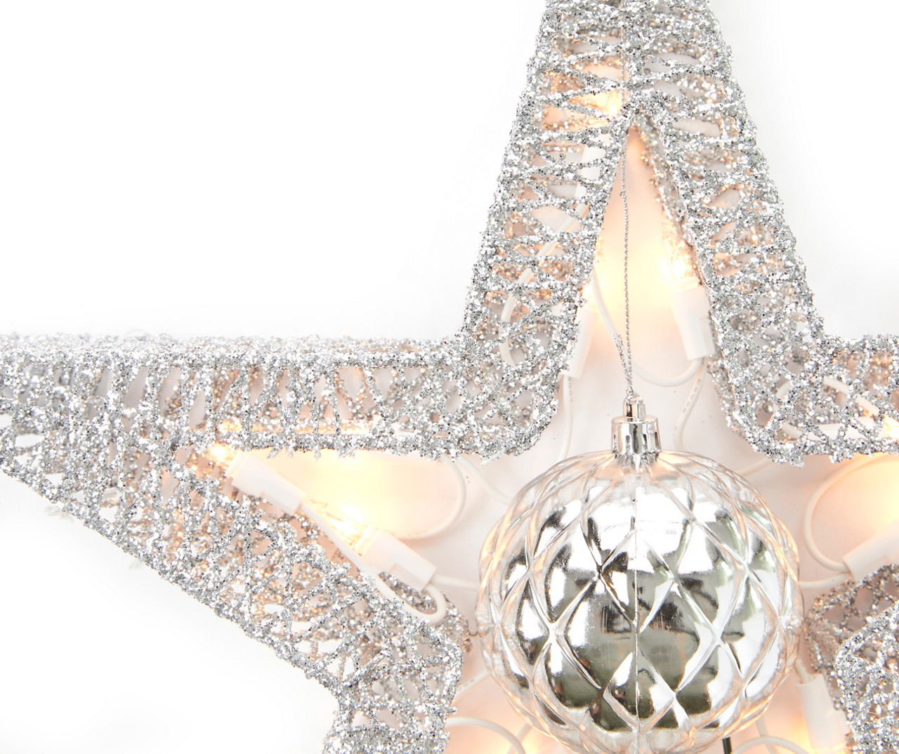 Light Up Silver Star Tree Topper