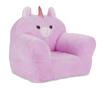 Pink Unicorn Furry Doll Sofa