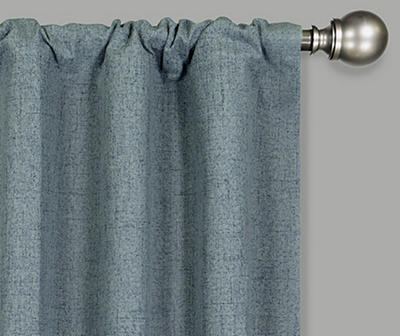 Anya Navy Blackout Rod Pocket Curtain Panel Pair, (63")