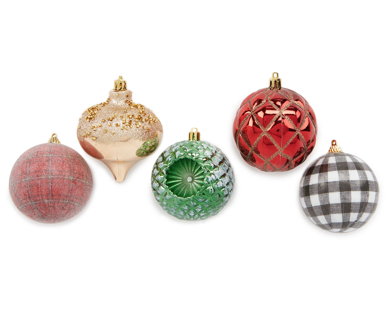 Red and Golden Tiny Christmas Ornaments In Assorted Styles