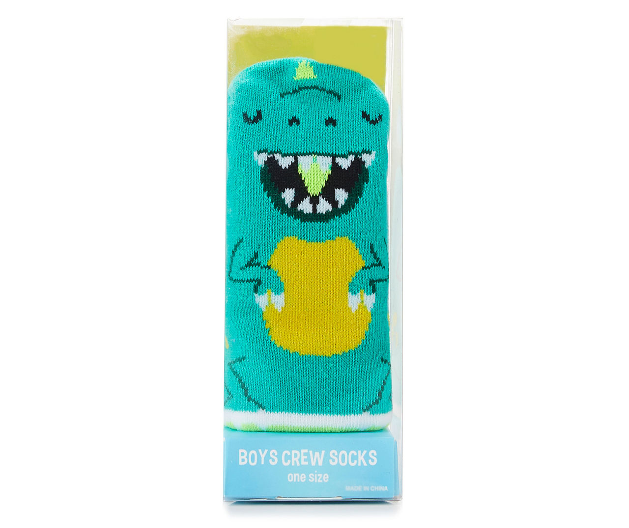 Boys' Green Dinosaur Crew Socks
