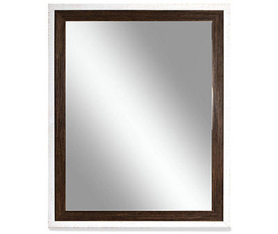 Brown & White Framed Mirror
