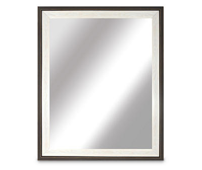 White & Gray Two-Tone Framed Mirror