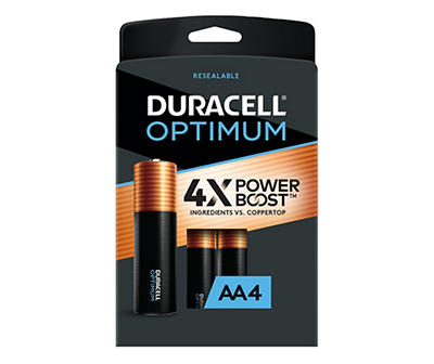 Optimum AA Alkaline Batteries, 4-Pack