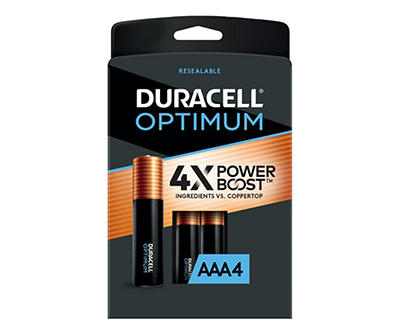 Optimum AAA Alkaline Batteries, 4-Pack
