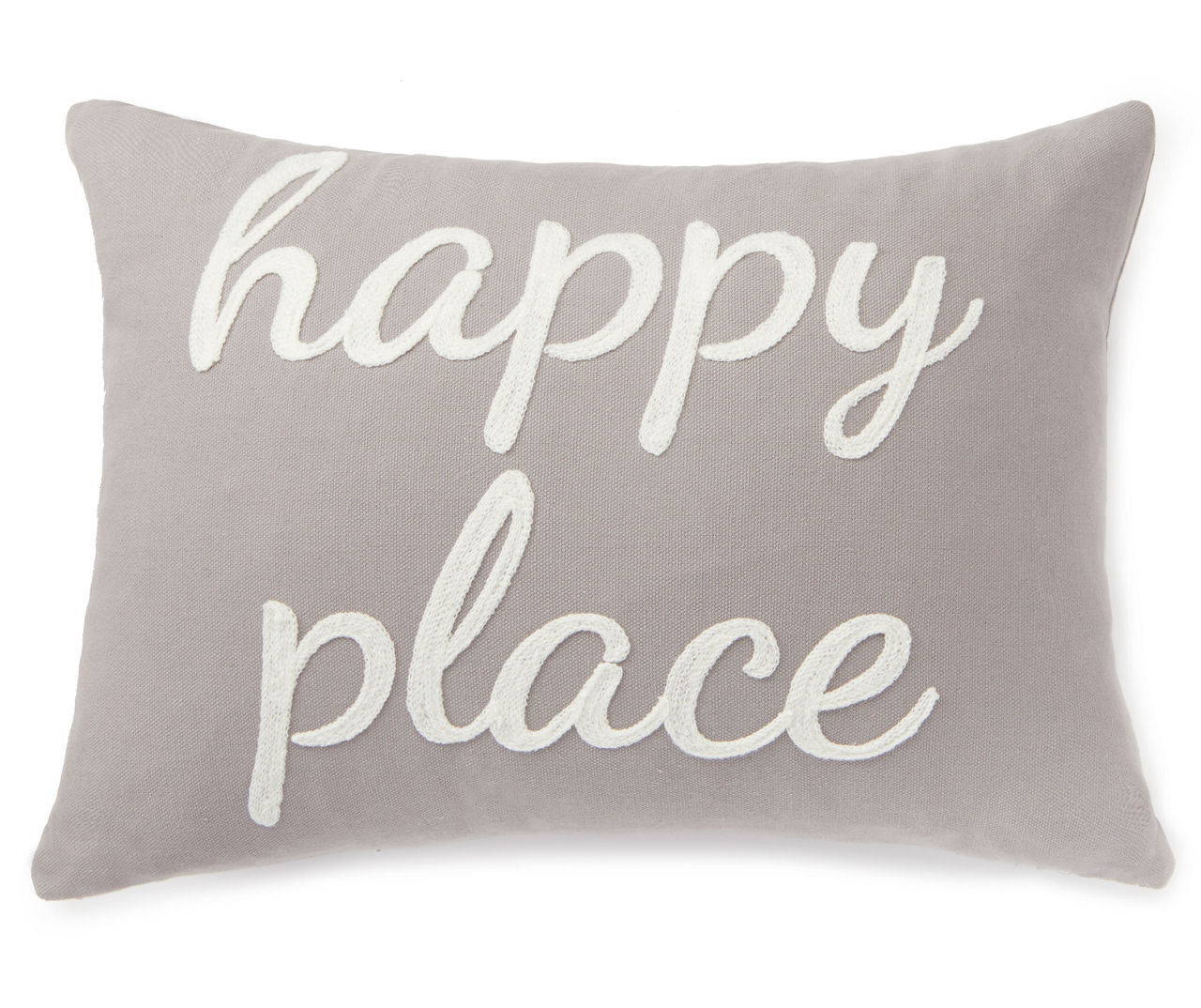 Happy Place Gray Lumbar Throw Pillow Big Lots