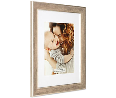 Rustic Gray & Silver Picture Frame with Mat, (11" x 14")