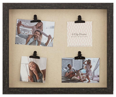 Black Shadowbox Collage Frame with Photo Clips