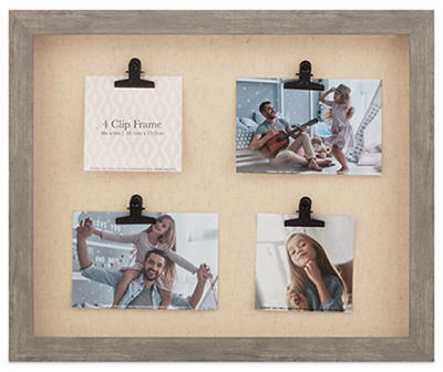 Gray Shadowbox Collage Frame with Photo Clips