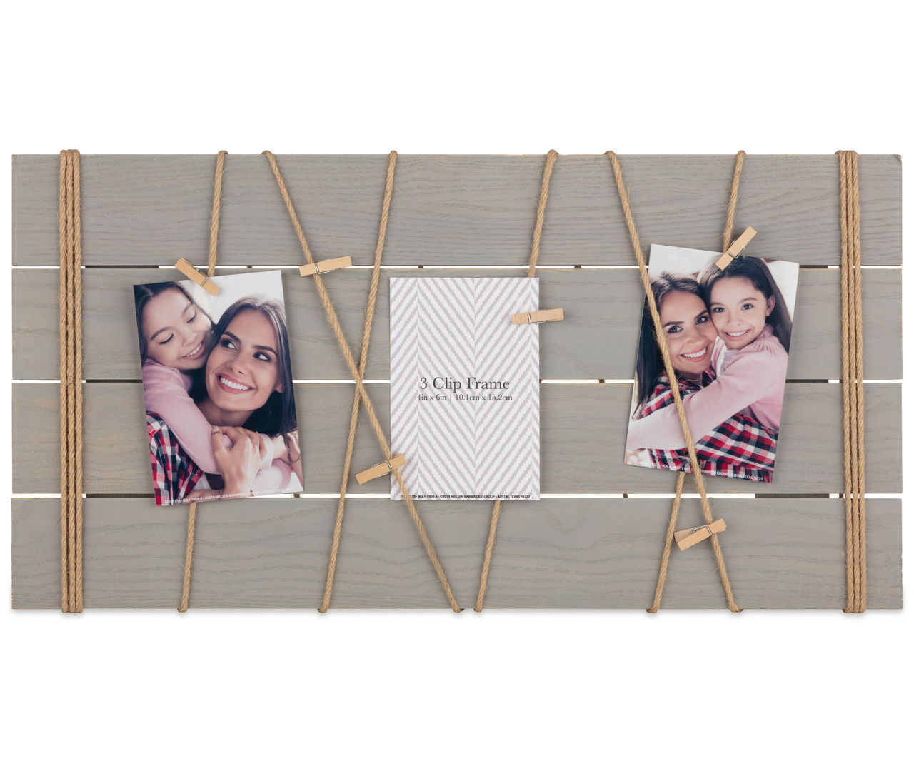 4x6 Collage Barnwood Picture Frame - Three Opening