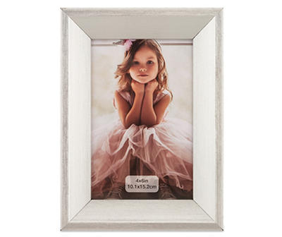 Silver Bevel Picture Frame, (4" x 6")