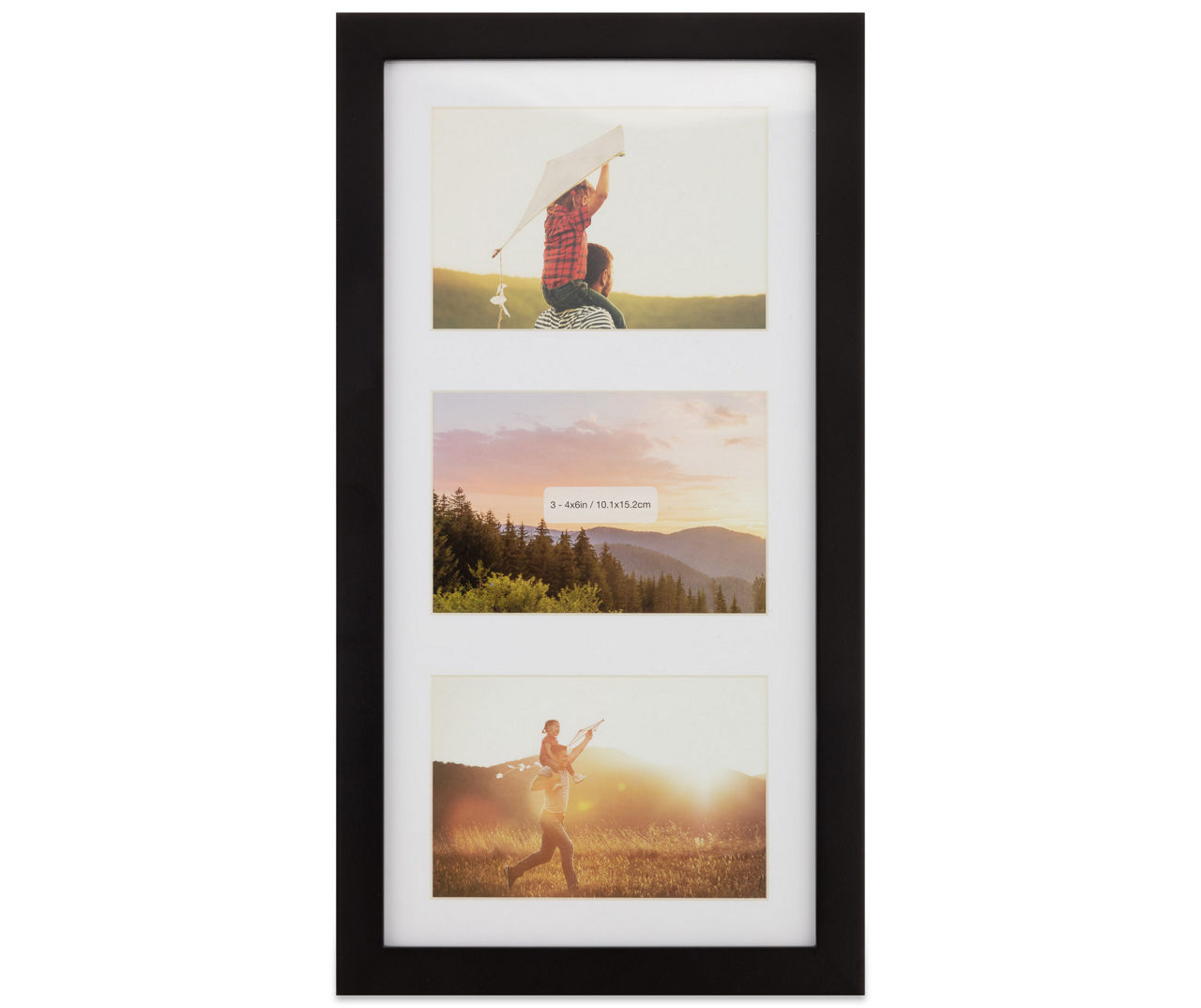 Black Linear 3Opening Picture Frame, (4" x 6") Big Lots