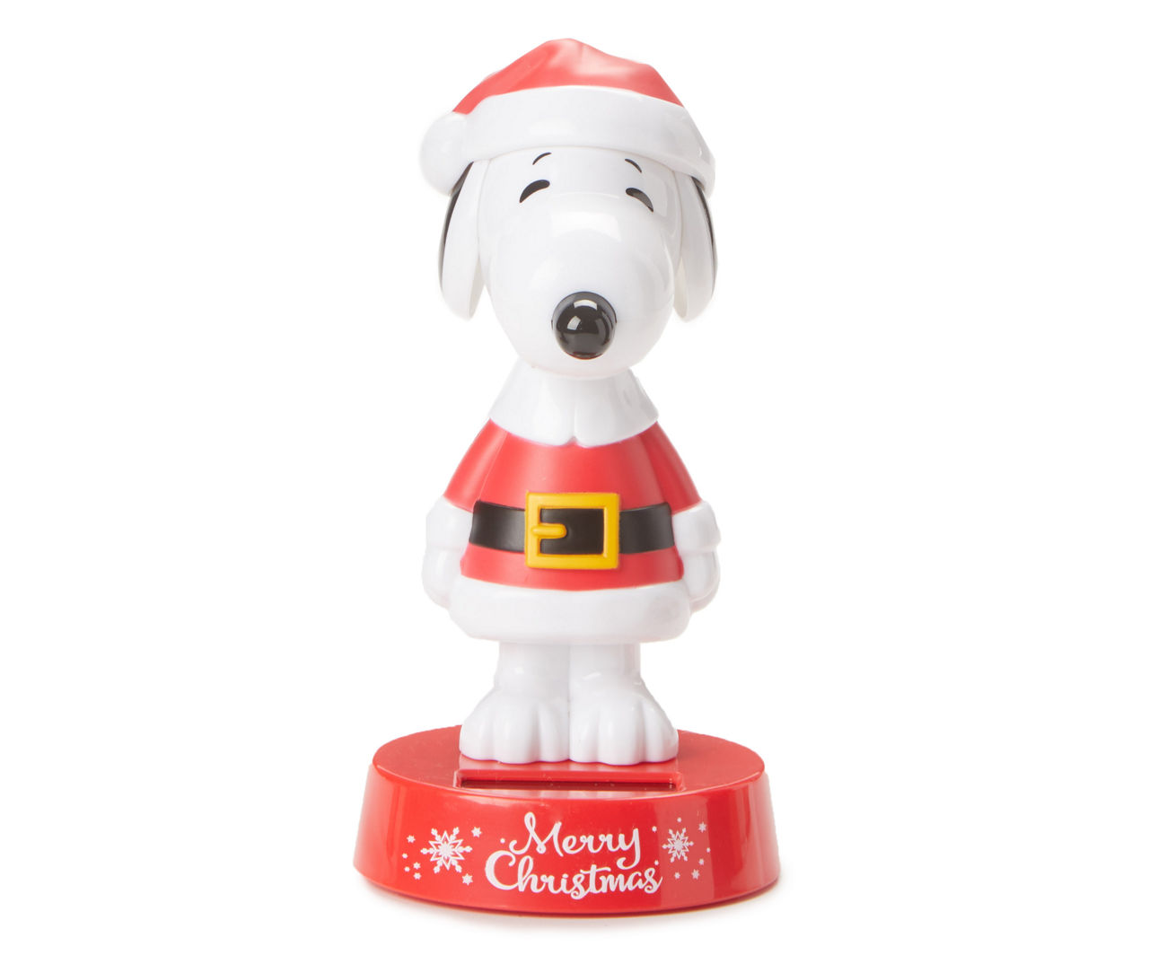 Peanuts Christmas Snoopy w/ Red Santa Suit Solar Bobble Head 4 1/4 in. 
