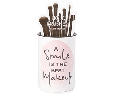 "A Smile Is The Best Makeup" Decorative Brush Holder