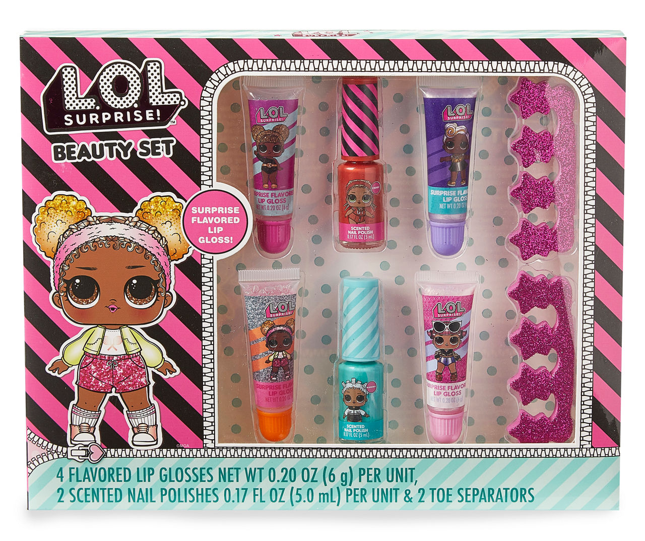 L.O.L. Surprise Scented Nail Polish Surprise Flavored Lip Gloss Beauty Set Big Lots